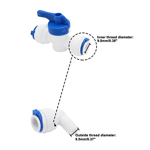 3/8inch Tube Float Ball Valve Water Level Control, Adjustable Plastic Water Purifiers Float Valve Kit for Tank Aquariums Aquaculture (Side Install)