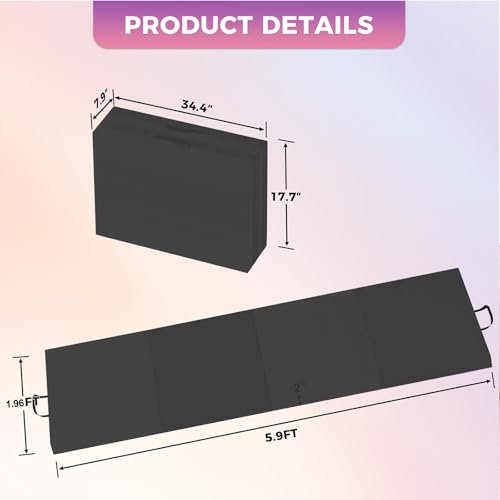 Folding Gymnastics Mat, 6x3Ft/6x2Ft Thick Portable Exercise and Tumbling Pad for Home Gym, Pilates, Aerobics and Martial Arts, 4-Panel Folding Floor Mat - size: 4-fold 6x2Ft
