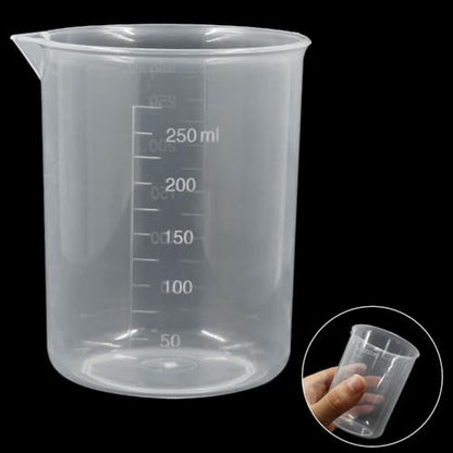 Bivethoi 3 Pack Plastic Beakers, Low Form Graduated Measuring Beakers 50ML Graduation Interval(Vol. 250ML) - size: 250-300ml