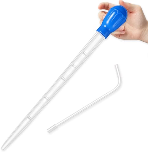27.7IN Extra Long Turkey Baster for Aquarium Coral Fish Feeder, Blue | 50ml Plastic Long Pipette for Aquarium, Siphon for Fish Tank Water Changer, Coral Food Spot Feeder, Easy to Clean, Versatile
