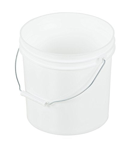 Vestil PAIL-35-PWS High Density Polyethylene Open Head Pail with Steel Handle 11-13/16 in. x 11-13/16 in. x 11-1/8 in. 3-1/2 Gallon White