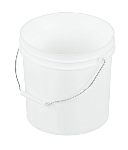 Vestil PAIL-35-PWS High Density Polyethylene Open Head Pail with Steel Handle 11-13/16 in. x 11-13/16 in. x 11-1/8 in. 3-1/2 Gallon White