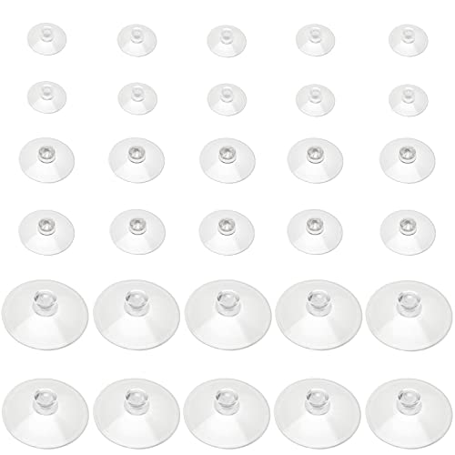30 Pack Small Suction Cups Assortment Kit Anti-Collision Sucker Pad Without Hooks for Glass Table Tops Home Decoration (20/30/45mm, Each Size 10 Pcs)… - color: Mushroom-Shaped Head, size: 30Pcs-20/30/45mm