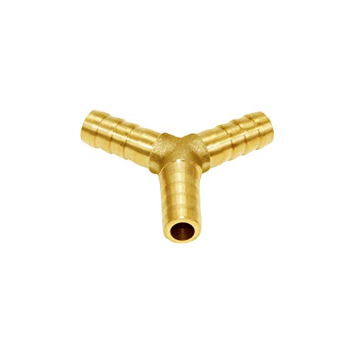3/8" Hose Barb Y Shaped 3 Way Union Fitting Intersection/Split Brass Water/Fuel/Air - size: 3/8 Inch