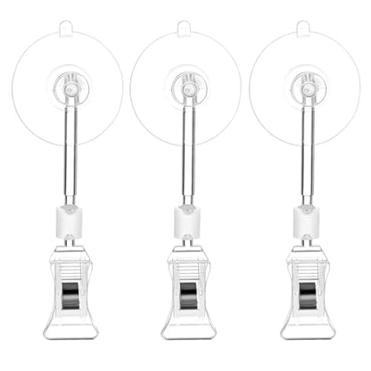 LIOOBO Aquarium Suction Cup Clips 3-Pack Adjustable Fish Tank Veggie Clips Air Pump Holder Clips for Secure Attachment and Versatile Aquarium Accessories