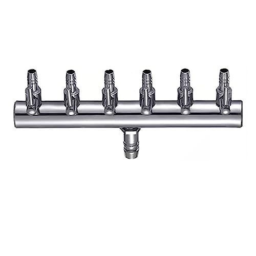 6-Way Aquarium Air Flow Control Lever Valve Chromium Copper Distributor Fish Tank Splitter Pump Accessories 1Pcs