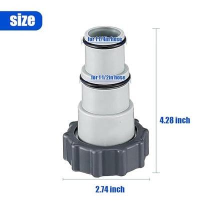 2 Packs Pool Hose Adapter Connector Converts 1.5 to 1.25 Inch Hoses-Replacement Parts Fits Filter Pumps and Saltwater Systems for Above Ground Swimming Pools