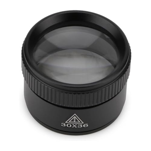 30X Portable Handheld Magnifier Optics Lens Loupes Magnifiers Dome Magnifying Glass for Jewelry Scope Stamps Seniors Reading Newspapers Crafts Watch Repair (30X 36MM) - size: 30X36MM