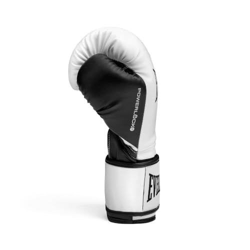 Everlast Powerlock OG Boxing Gloves - color: WHT/BLK, size: 16 oz