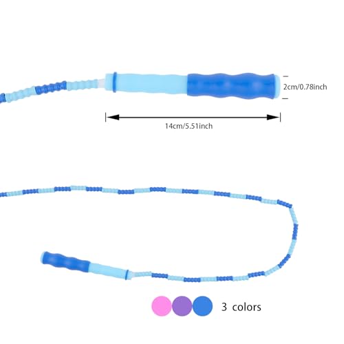 Beaded Bamboo-Segment Jump Rope - Durable PVC Skipping Rope with Anti-Slip Handle, Tangle-Free Design & Adjustable Length for Beginners