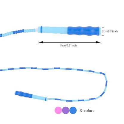 Beaded Bamboo-Segment Jump Rope - Durable PVC Skipping Rope with Anti-Slip Handle, Tangle-Free Design & Adjustable Length for Beginners