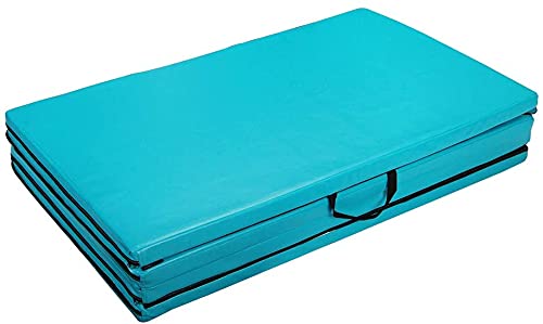 Polar Aurora 4'x8'x2 Thick Folding Gymnastics Exercise Mat Aerobics Stretching Yoga Mats - color: Blue-green
