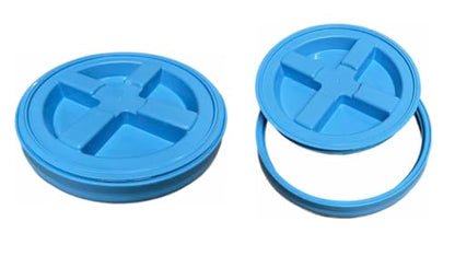 5 Gallon Black Bucket with Aqua lid Pack of 3 Made in USA containers