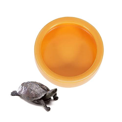 Kisangel Crawler Crawling Pet Escape Food Bowl Orange Feeder Dish for Shrimp Fish and Reptiles Smooth for Aquatic and Terrarium Use