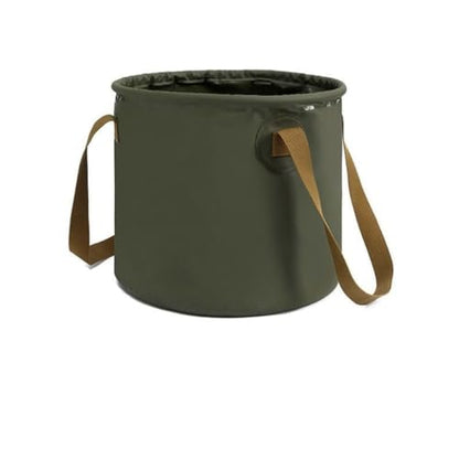 Collapsible Bucket with Handle, 2.6 Gallon(10L)/5 Gallon(20L),Portable Outdoor Basin Bucket, Water Container，Folding Bucket for Camping, Fishing, Hiking, Car Washing，House Cleaning (army green, 10L)