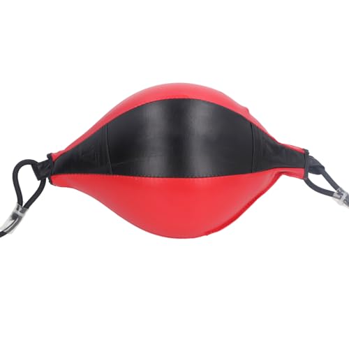 Focket Double End Punching Bag Kit, PU Leather Double End Boxing Speed Bag with Adjustable Cords for Reaction Agility Hand Eye Coordination Training