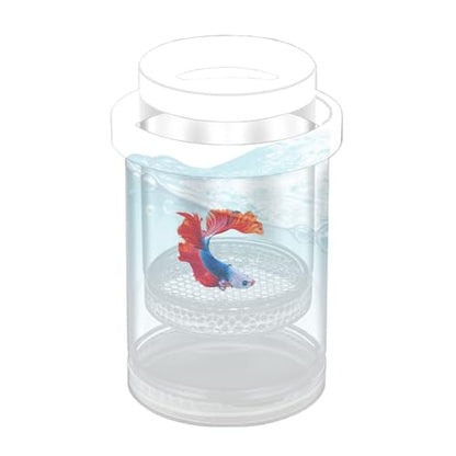 Fish Breeder Box - Clear Acrylic, Strong Suction Cups, V-Grate, Safe Fry Hatching Tank Guppy, Protects Fish, Betta Shrimp Isolation Space, Aquatic Separator Nursery | for Aquarium - color: White