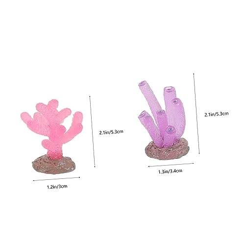 Lurrose 9Pcs Fish Tank Desktop Artificial Plant Coral Reef Accessories Mini Crafts Fish Decorations for Tank Fake Coral Decoration Reef Small Aquarium Delicate