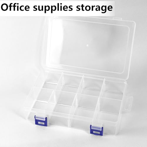 Plastic Organizer Box with Dividers 2-Pack, Clear Bead Storage Organizer, Adjustable Compartments for Small Parts, Bead Storage Containers for Crafting, Jewelry, Sewing, DIY Accessories