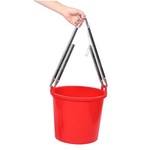 Heavy-Duty Utility Bucket Stainless Steel Grip Handle Versatile Mopping and Cleaning Pail for Home Fishing and Camping Vibrant Red Stand for Easy Use