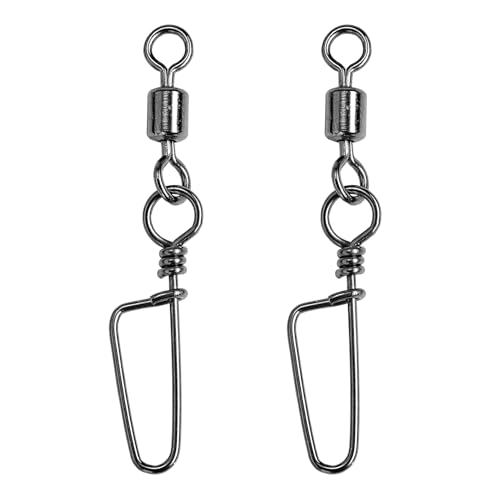Barrel Stainless Snap Swivels Strength Saltwater Lure Connector Fishing Steel Clips Fishing Swivel Rolling Black Nickel