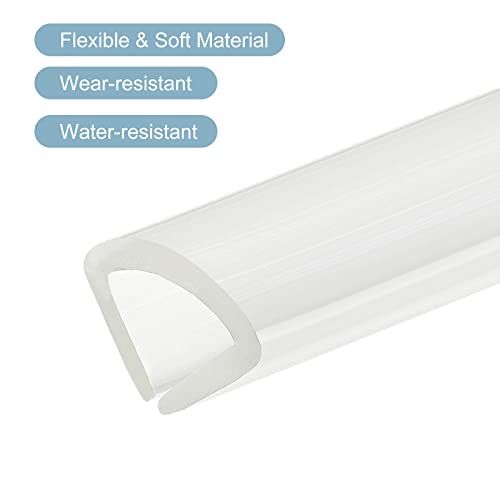 uxcell U Channel Edge Trim, 8.2ft Length Soft Rubber Guard Seal Strip Edge Protector Fit for 19-20mm Edge, (19/32" W x 63/64" H) Clear - size: 19/32"x 63/64"x 8.2ft