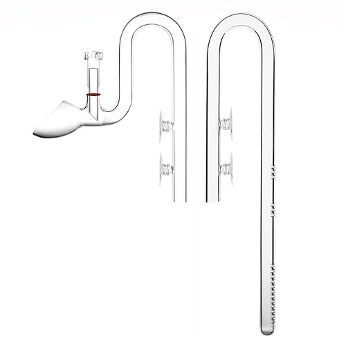 Glass Lily Pipe Set Outflow with Surface Skimmer & Multi-Level Water Intake (13mm for 12/16mm (1/2'' i.d.) tubing) - size: 13mm for 12/16mm (1/2'' i.d.) tubing