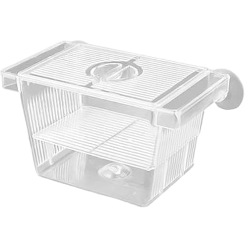 Fish Breeding Box, Transparent Insulation Breeder Box for Fish Tank, Detachable Plastic for Babies Shrimp (5x3x3 inch)