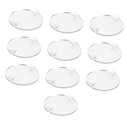 Happyyami Betta Fish Tank Mirror Decorations 10pcs Suction Cup Aquarium Airline Mirror Toy for Betta Fish Safe Material