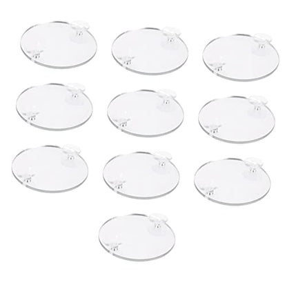 Happyyami Betta Fish Tank Mirror Decorations 10pcs Suction Cup Aquarium Airline Mirror Toy for Betta Fish Safe Material