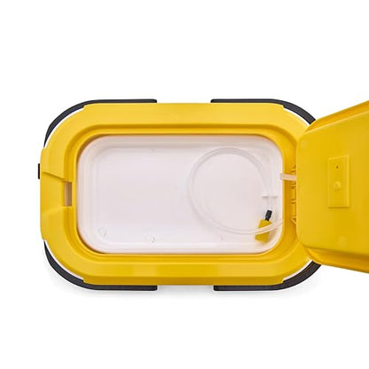 Collapsible Bait Bucket with Aerator-White/Yel - size: 6Qt, style: Bucket w/ Aerator