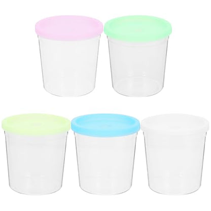 LALAFINA 12pcs Plastic Betta Fish Cups with Lids, Jellyfish Cup Hatching Container Versatile Flower Arrangement Fish Farming Bowl, Random Color