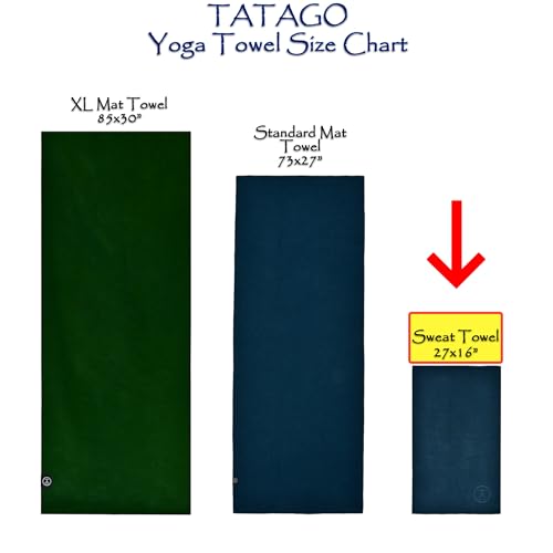 Hot Yoga Sweat Towel & Hand Towel - Soft & Absorbent, Quick Drying Microfiber, Non Slip for XL Yoga Mat or Gym, Travel Towel 2-Pack - color: Oceanic