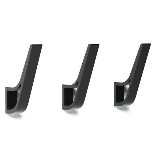 Coat Rack Hooks Wall Mounted Hold 50 lbs, Black 3Packs, Bath Towel Rope Large Hooks for Kitchen, Door, Cabinet, Bathroom, Foyers, Hallways, and Bedrooms - color: Black, size: 3Packs
