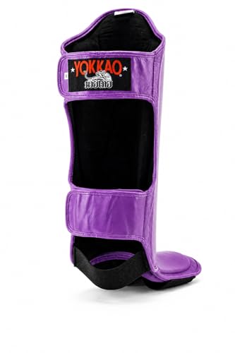 YOKKAO Matrix Muay Thai Kickboxing MMA Shin Guards with Knee Guards - color: Flash Purple, size: Medium