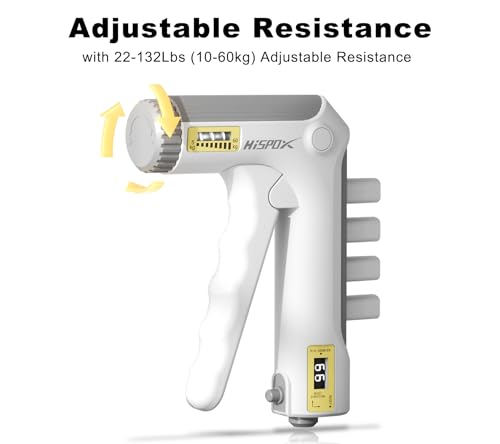 Grip Strength Trainer with Finger Exerciser, Adjustable Resistance, Forearm Strengthener Hand Gripper with Counting,Black - color: White