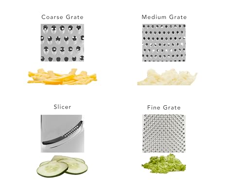 KitchenAid Gourmet 4-Sided Stainless Steel Box Grater with Detachable Storage Container - color: Red
