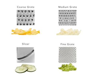 KitchenAid Gourmet 4-Sided Stainless Steel Box Grater with Detachable Storage Container - color: Red