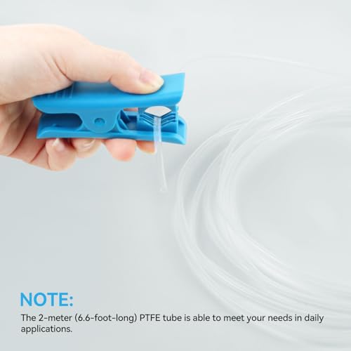Ultra-Clear PTFE Tube for 1.75mm filament with Cutter for Extruder,2.5mm IDx4mm OD Length 2M Bowden Tube Compatible with Bambu Lab A1/A1 mini/P1P/P1S/X1C and K1/K1 Max/Ender 3 V3 (Transparent)