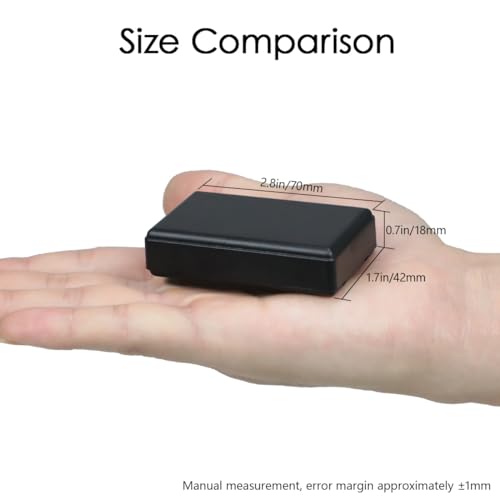 Project Box, 5 Pieces ABS Electrical Box Small Junction Box for Electronics PCB Case,Electronic Hobby Box Black, Outside Size 2.8 x 1.7 x 0.7 inch (70x 42x 18 mm) - size: 2.8" x 1.7" x 0.7"(5pc)