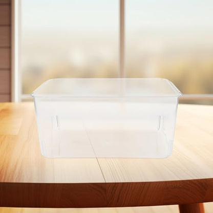 DOITOOL Plastic Betta Fish Tank with Lid, Shatterproof Desktop Turtle Habitat Aquarium for Small Reptiles and Aquatic Pets, Rectangle Carry Handle Design for Home and Office Use