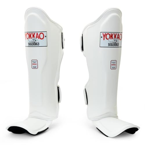 YOKKAO Matrix Muay Thai Kickboxing MMA Shin Guards with Knee Guards Matrix - White - S