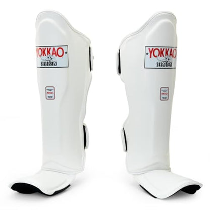 YOKKAO Matrix Muay Thai Kickboxing MMA Shin Guards with Knee Guards Matrix - White - S