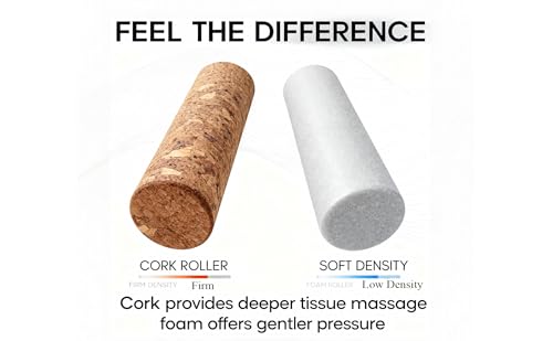 Foam Roller Physical Therapy/Natural Eco-Friendly Cork Roller,High-Density deep Tissue Massage Roller,Forcefully Relax Muscles,Stretching Roller Yoga & Travel Friendly (12 * 4 Inch) - size: 12 in x 4 in Cylindrical