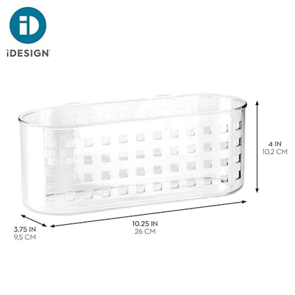 iDesign Hanging Suction Shower Caddy Basket for Bathroom Storage, Set of 2, Clear, Made in USA - style: Pack of 2