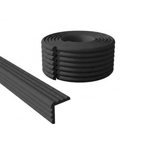 Furniture Edge Guard Strip, Soft Foam Cushioning for Sharp Corners and Edges, 0.3-Inch Thick Bumper Roll - color: Black