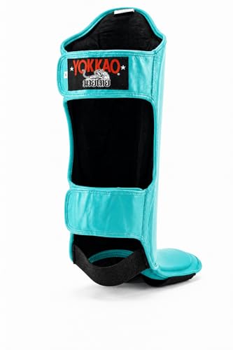 YOKKAO Matrix Muay Thai Kickboxing MMA Shin Guards with Knee Guards - color: Tiffany, size: Large