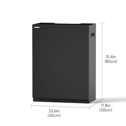 Aquarium Wooden Stand and Cabinet for up to 16 Gal Tank, Fish Reptile Sea Salt WaterTank Stand, Nano Foam Leveling Mat Included, W23.6xD11.8xH31.5 in, Wooden Matte Black Painted(Stand Only)