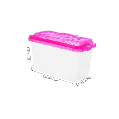 Kisangel 4Pcs Mini Handheld Aquarium Box Transparent Plastic Pet Carrier with Handle for Small Fish Turtles Reptiles and Hamsters for Travel and Safe Transport