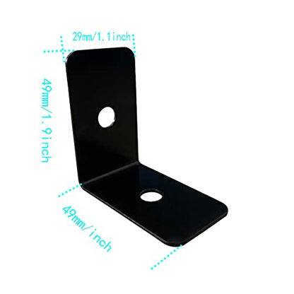 4 Pcs Black Metal Corner Protector, Decorative Right Angle Corner Brackets for Furniture, Table, Wood Boxes, Barn Door, Wood Frame, Trunk, Desk, Box - Guards Edge Cover